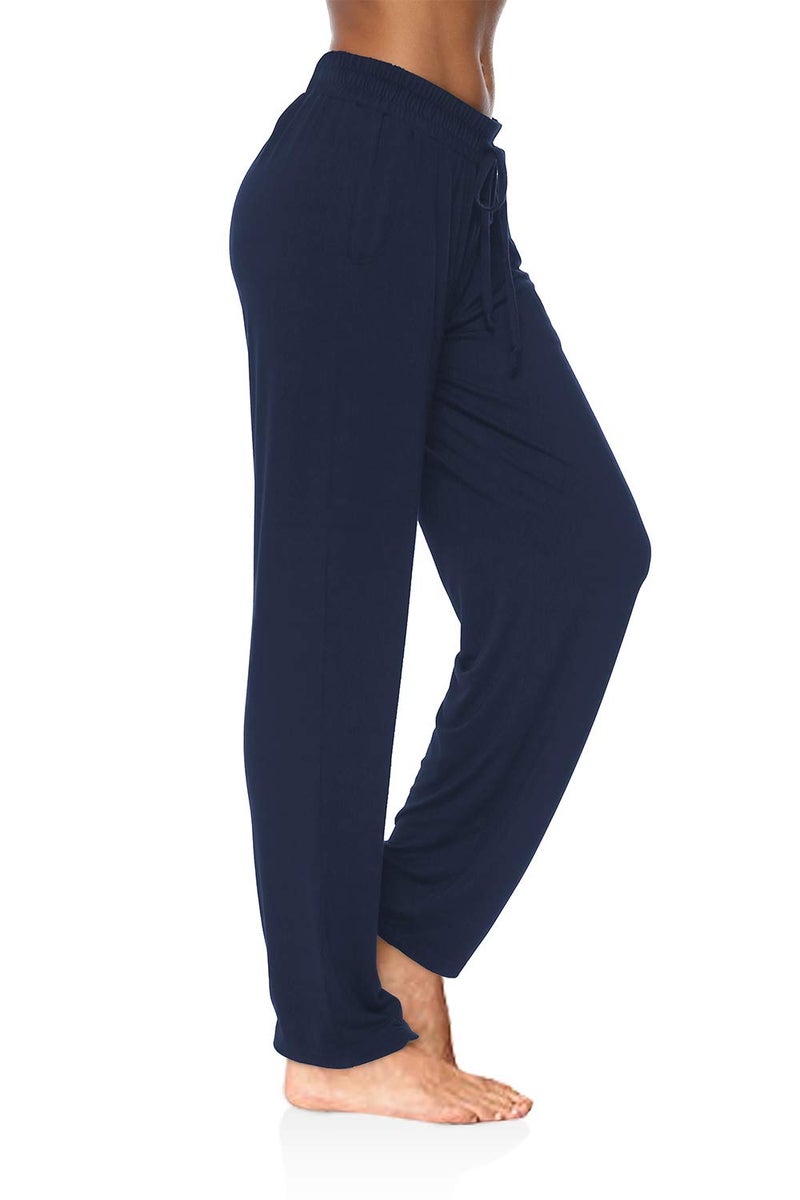 DIBAOLONG Womens Yoga Pants Wide Leg Comfy Drawstring Loose Straight Lounge Running Workout Legging Navy XL - Image 3